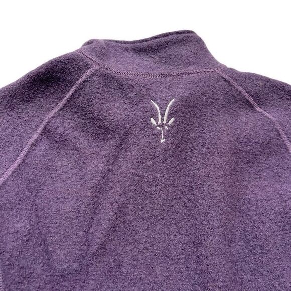 IBEX Womens USA Made 100% Wool Full Zip Sweater Mock Neck Purple Large Vintage - Picture 8 of 14